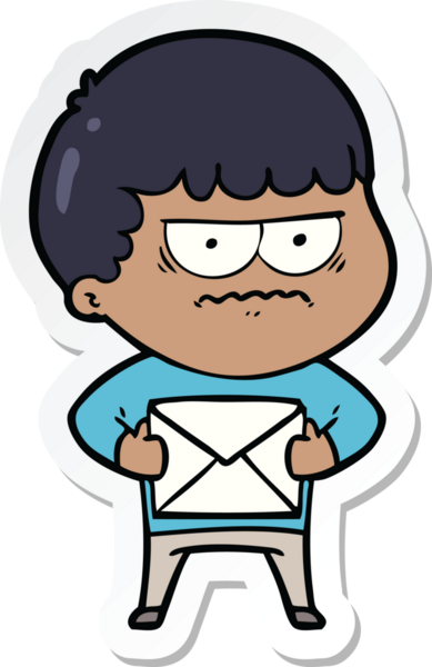 Bir insan tarafından çizilmiş bir karikatür çıkartması.