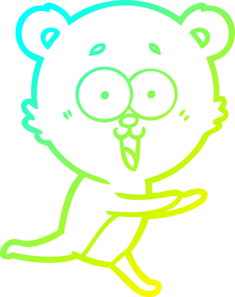 Bir insan tarafından çizilmiş gülen oyuncak ayı çizgi filmi.