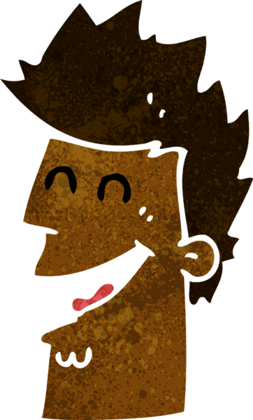 Bir insan tarafından çizilmiş mutlu bir adam.