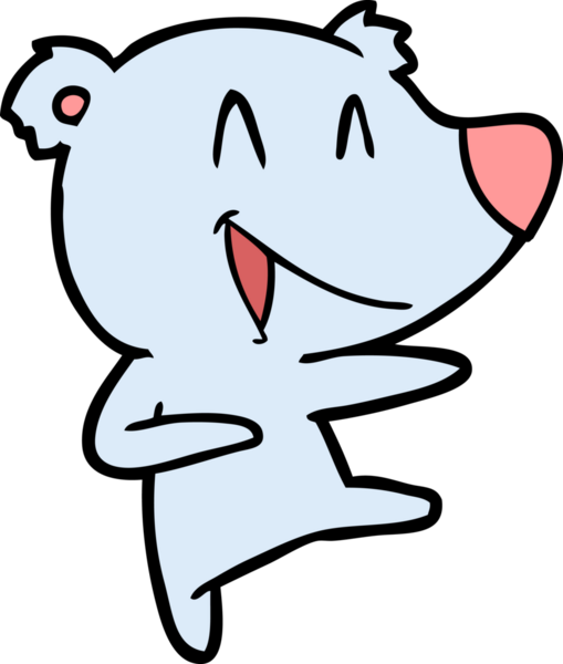 Bir insan tarafından çizilmiş gülen ayı çizgi filmi.