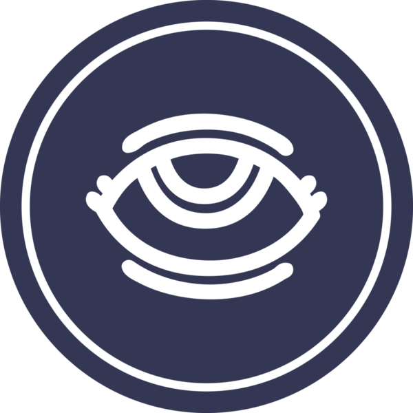 Bir insan tarafından çizilmiş göz sembolü dairesel simge