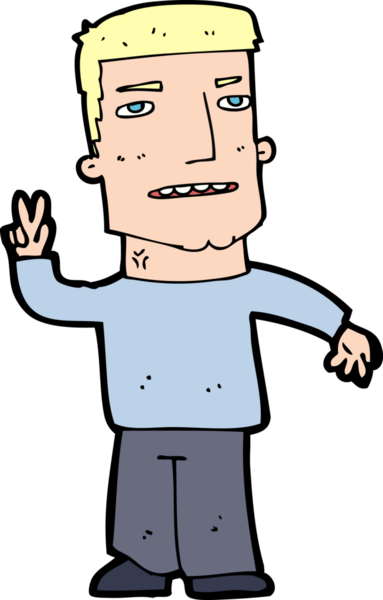 Bir insan tarafından çizilmiş barış işareti veren karton adam.