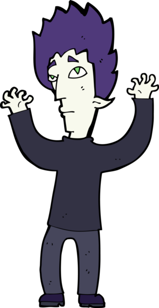 Bir insan tarafından çizilmiş vampir çizgi filmi.