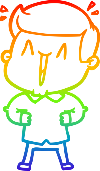 Gökkuşağı gradyanı çizimi bir insan tarafından çizilmiş heyecanlı bir çizgi film