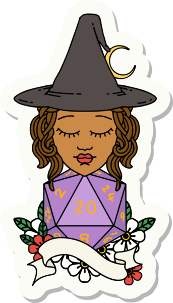 Bir insan tarafından çizilmiş 20 zarlı insan büyücüsünün çıkartması.