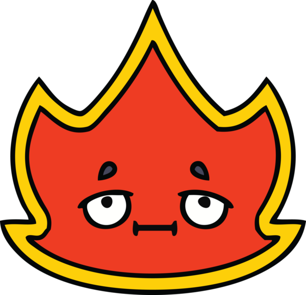 Bir insan tarafından çizilmiş güzel bir ateş karikatürü.