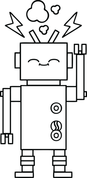 Bir insan tarafından çizilmiş robot çizimi