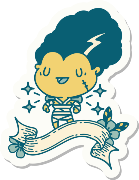 Bir insan tarafından çizilmiş dövme stili zombi gelin karakteri.