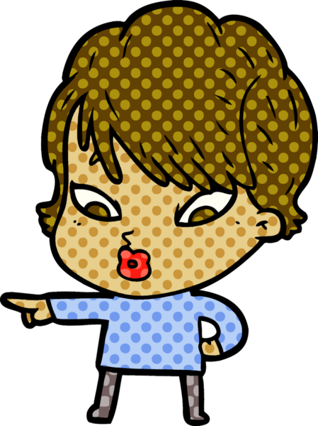 Bir insan tarafından çizilmiş karikatür kadın.