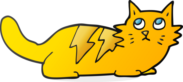 Bir insan tarafından çizilmiş serbest çizim çizgi film kedisi.