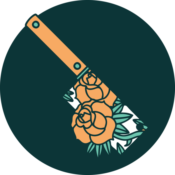 Bir satırın ve bir insanın çizdiği çiçeklerin ikonik dövme şekli