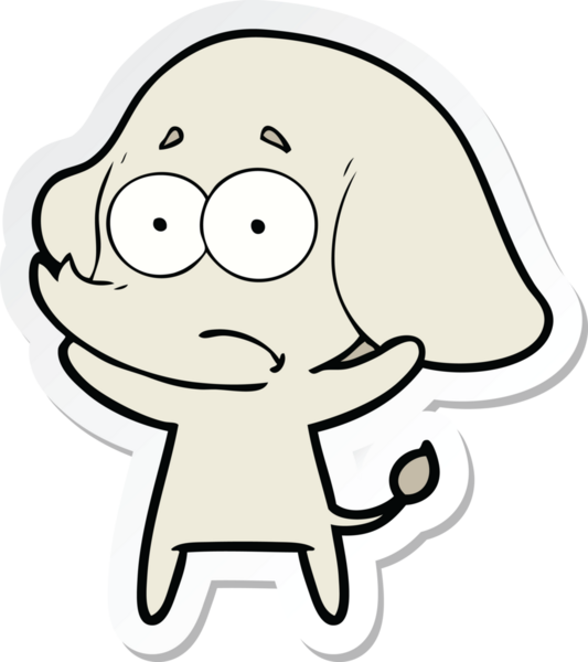 Bir insan tarafından çizilmiş belirsiz bir filin çıkartması.