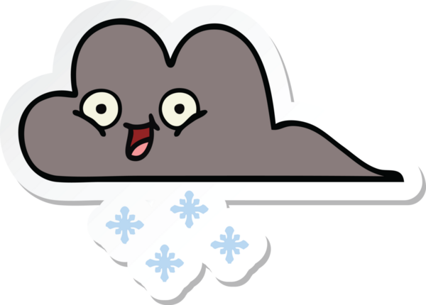 Bir insan tarafından çizilmiş şirin bir fırtına bulutunun çıkartması.