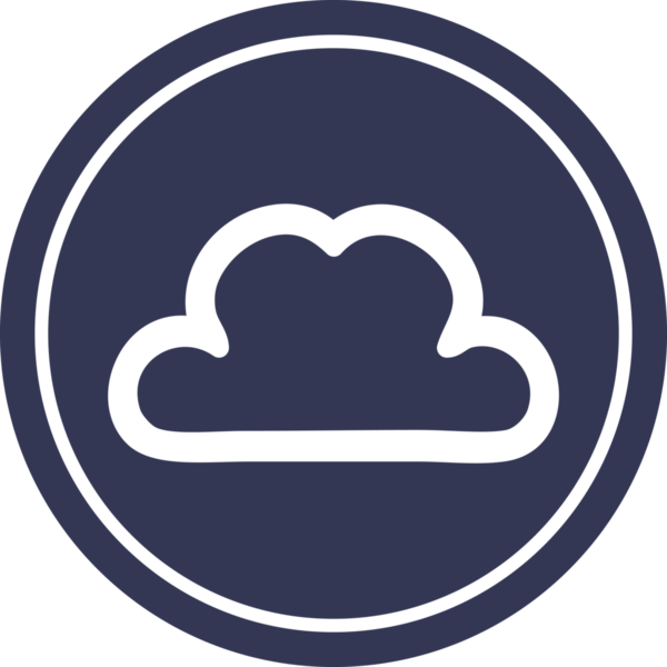 Bir insan tarafından çizilmiş basit bulut dairesel simgesi