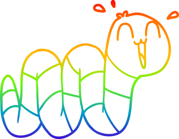 gökkuşağı gradyan çizgi çizimi bir insan tarafından çizilmiş sinir solucanı