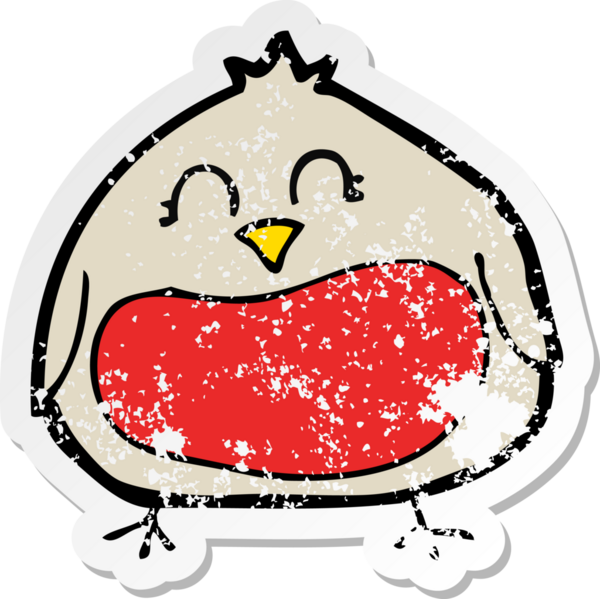 Bir insan tarafından çizilmiş komik bir noel robininin gerilemiş geçmiş yapıştırması.