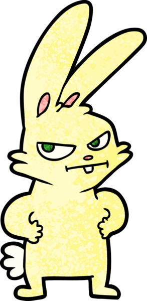 Bir insan tarafından çizilmiş çizgi film tavşanı