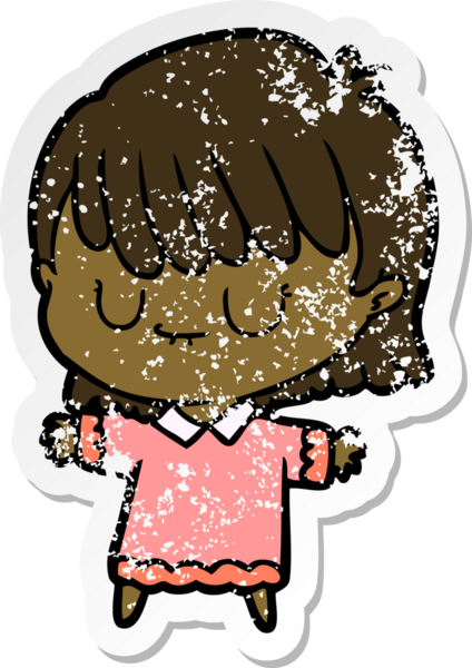 Bir insan tarafından çizilmiş karikatür bir kadının sıkıntılı çıkartması.