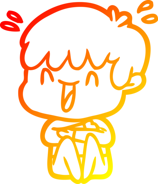 Bir insan tarafından çizilmiş gülen bir çizgi film karakteri çizimi