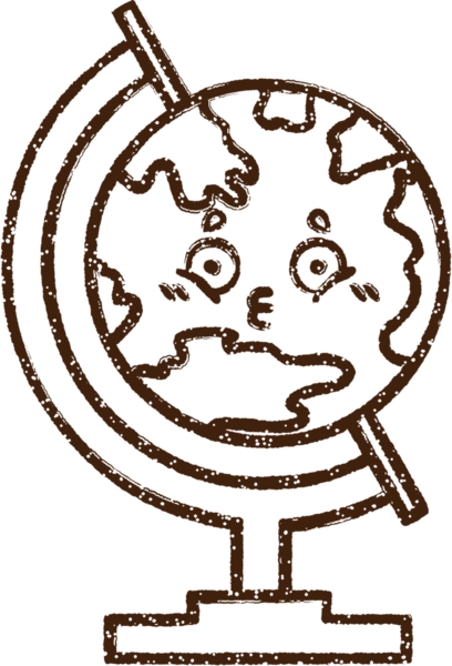 Bir insan tarafından çizilen Dünya Kömürü Çizimi