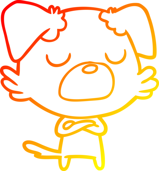 Bir insan tarafından çizilmiş çizgi film köpeğinin sıcak çizgi çizimi