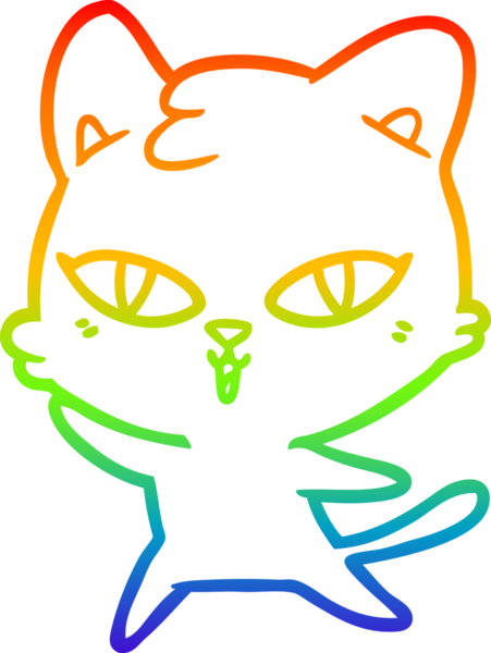gökkuşağı gradyanı çizimi bir insan tarafından çizilmiş çizgi film kedisi