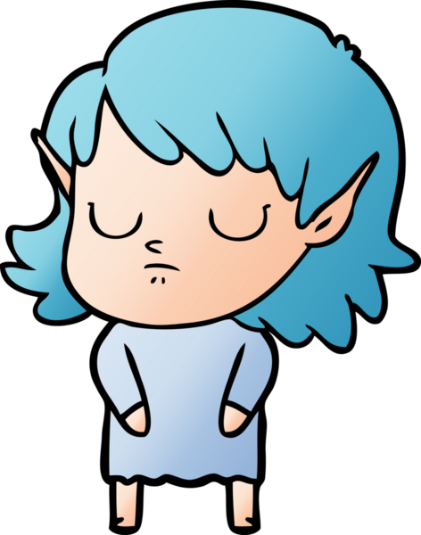 Bir insan tarafından çizilmiş bir elf kızı.