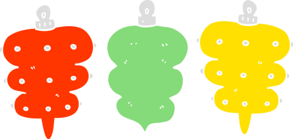 Bir insan tarafından çizilmiş düz renk çizgi film Noel süslemeleri