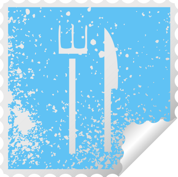 Bir insan tarafından çizilmiş çatal ve bıçak sembolü.