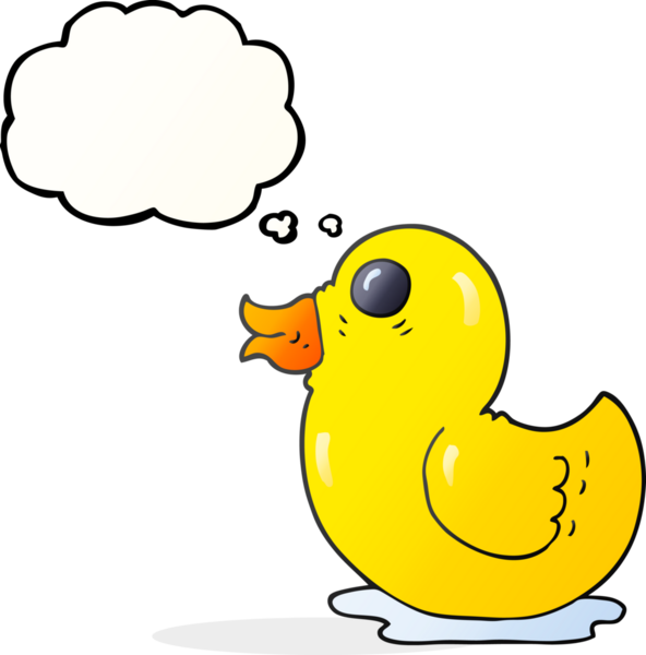 Bir insan tarafından çizilmiş serbest çizim balon karikatür plastik ördek