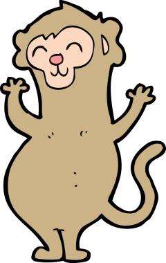 Bir insan tarafından çizilmiş çizgi maymun.