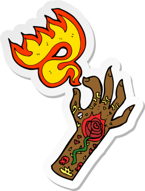 Bir insan tarafından çizilmiş dövmeli el sembolünün çıkartması.