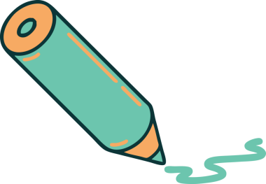 Bir insan tarafından çizilmiş renkli bir kalemin ikonik dövme şekli