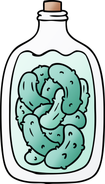 Bir insan tarafından çizilmiş el çizimi karalama kavanozu turşu.