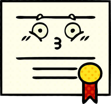 Bir insan tarafından çizilmiş mezuniyet diplomasının çizgi romanı.