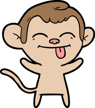 Bir insan tarafından çizilmiş komik çizgi maymun.