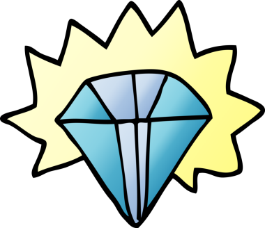 Bir insan tarafından çizilmiş parlak elmas karalaması.