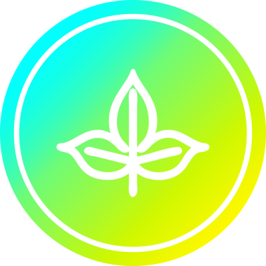 Bir insan tarafından çizilmiş doğal yaprak dairesel simgesi.