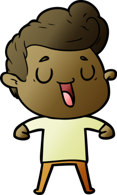 Bir insan tarafından çizilmiş mutlu çizgi film adamı.