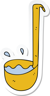 Bir insan tarafından çizilmiş garip bir el kepçesinin çıkartması.