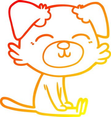 Bir insan tarafından çizilmiş çizgi film köpeğinin sıcak çizgi çizimi