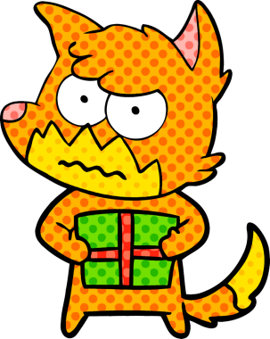 Bir insan tarafından çizilmiş bir tilki.