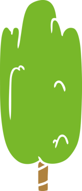 İnsan eliyle çizilmiş karikatür, tek yeşil ağaç.