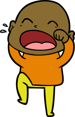 Bir insan tarafından çizilmiş kel adam diye bağıran çizgi film.