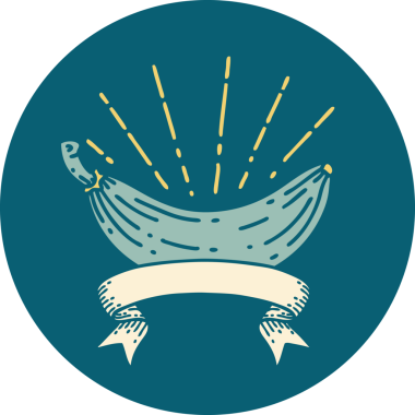 Bir insan tarafından çizilmiş bir muz dövmesi simgesi