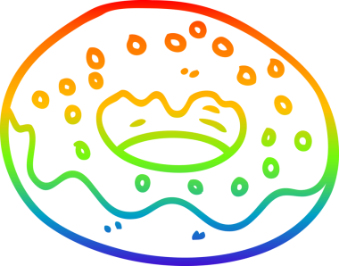 Bir insan tarafından çizilmiş çikolatalı bir çöreğin çizimi.