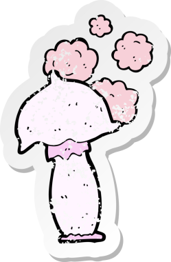 Bir insan tarafından çizilmiş karikatür mantarının gerilmiş yapıştırması.