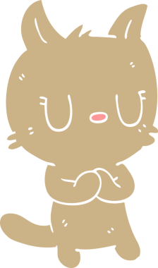 Bir insan tarafından çizilmiş mutlu kedi karalaması.