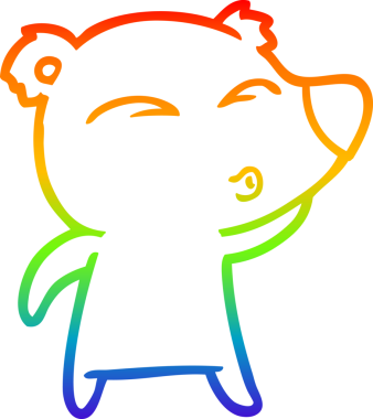 gökkuşağı gradyan çizgi çizimi bir insan tarafından çizilmiş bir karikatür ıslık ayı