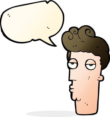 Bir insan tarafından çizilen konuşma baloncuğuyla adamın suratından sıkılan çizgi film.